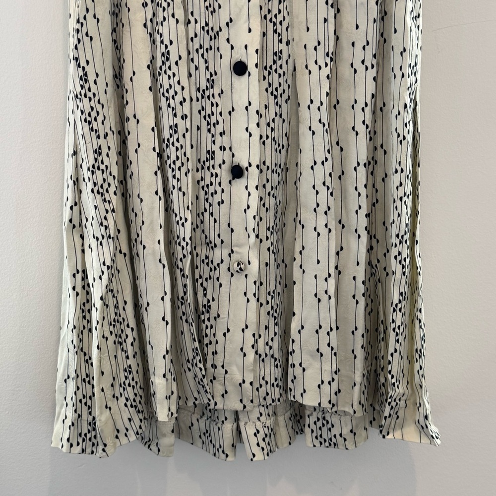 Sandro Shirel satin viscose dress in ecru/black - Picture 8 of 13